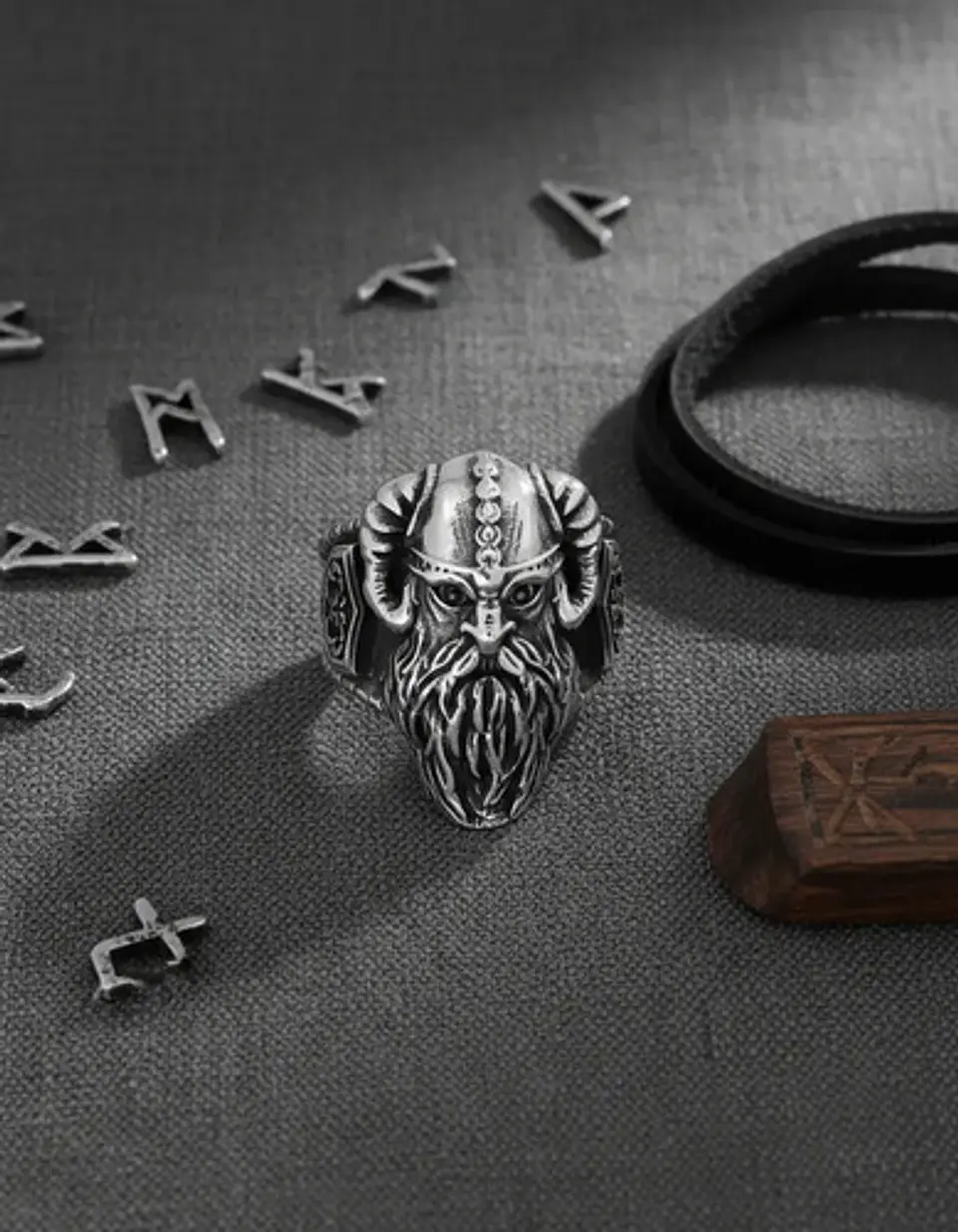 Anillo De Acero Para Hombre Odin Valknut Vikingo Mjolnir 9