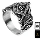 Anillo Color Plata Masón Relieve Acero Inoxidable Hombre - Miniatura 1