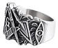 Anillo Color Plata Masón Relieve Acero Inoxidable Hombre - Miniatura 3
