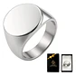 Anillo Para Hombre Color Plata Minimalista Acero Inoxidable - Miniatura 1