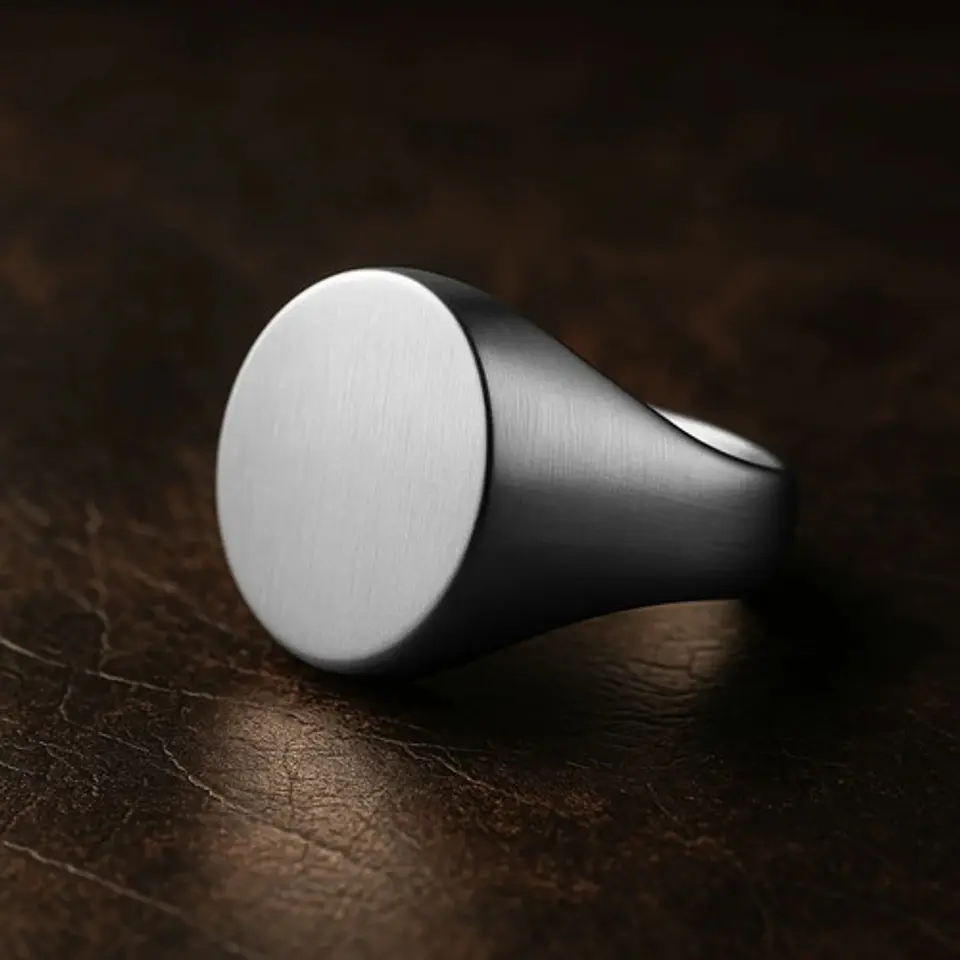 Anillo Para Hombre Color Plata Minimalista Acero Inoxidable 4