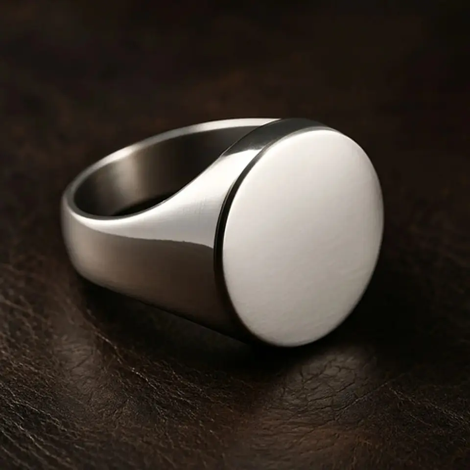 Anillo Para Hombre Color Plata Minimalista Acero Inoxidable 5