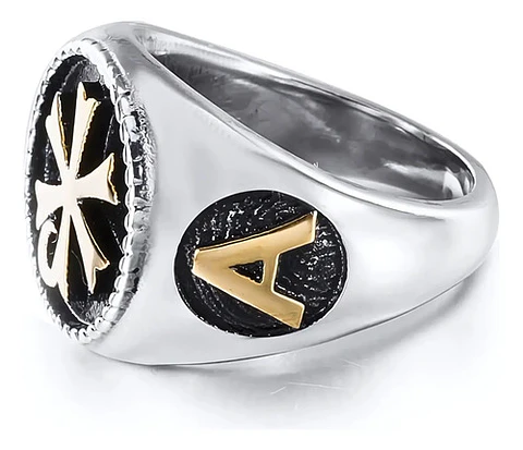 Anillo Color Oro Cruz Ortodoxa Acero Inoxidable Para Hombre