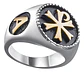 Anillo Color Oro Cruz Ortodoxa Acero Inoxidable Para Hombre - Miniatura 3