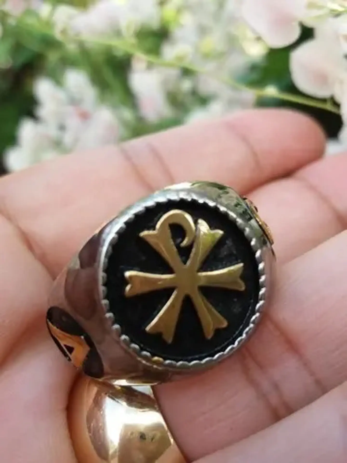 Anillo Color Oro Cruz Ortodoxa Acero Inoxidable Para Hombre 8