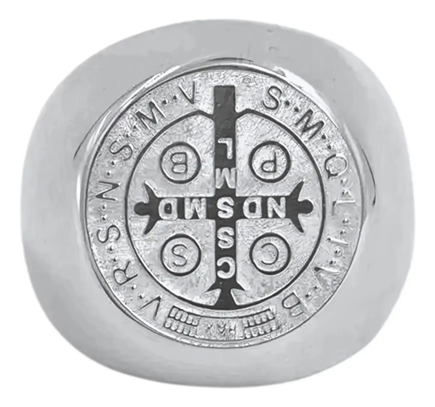 Anillo Color Plata San Benito Acero Inoxidable Para Hombre 2