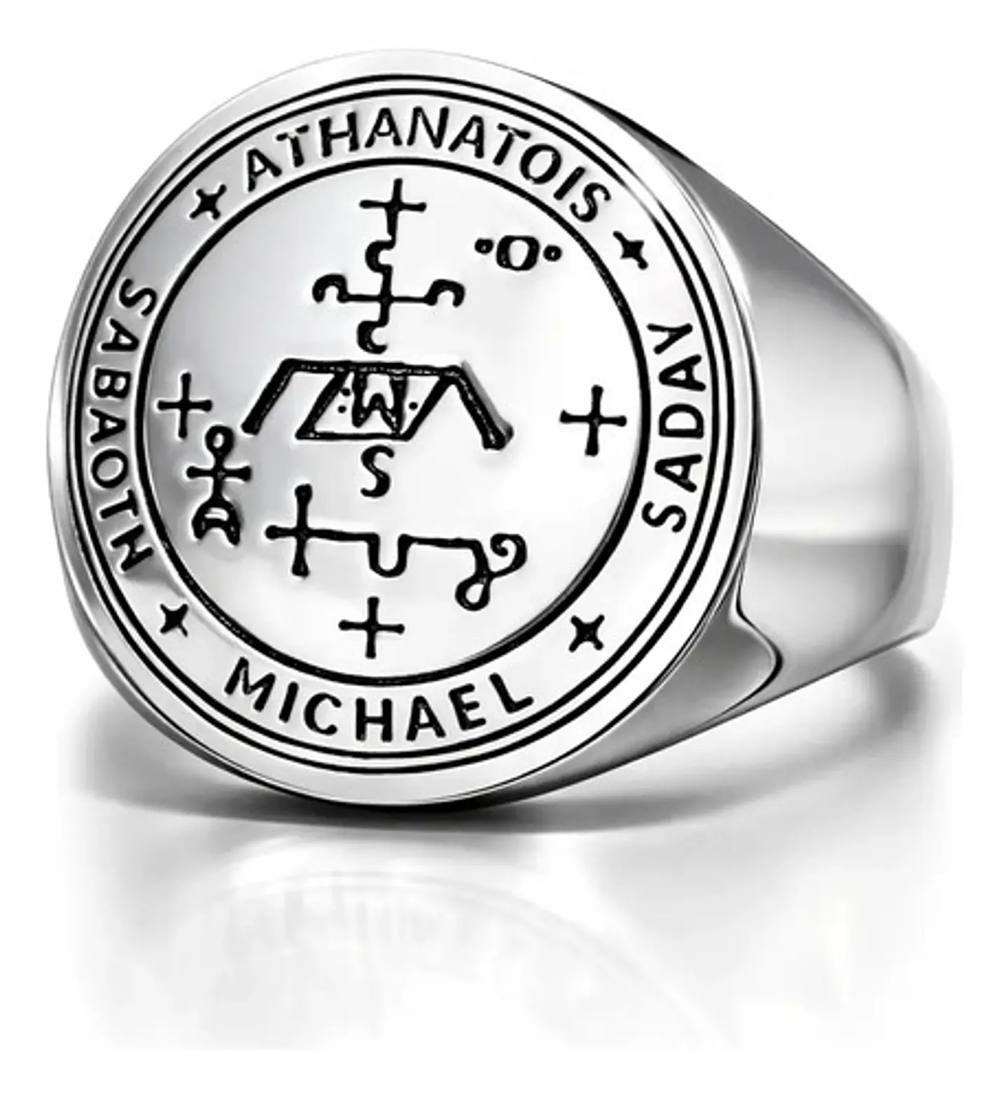 Anillo Amuleto Protección Arcángel Acero Inoxidable Hombre 1