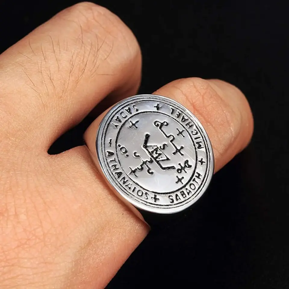Anillo Amuleto Protección Arcángel Acero Inoxidable Hombre 6