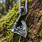 Collar Vikingo En Acero Para Hombre Dije Hacha Nórdica Runas - Miniatura 9