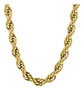 Cadena Soga 6 Mm Color Oro Acero 75 Cm Trenzada Hombre Mujer Dorado - Miniatura 1