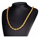 Cadena Soga 6 Mm Color Oro Acero 75 Cm Trenzada Hombre Mujer Dorado - Miniatura 4