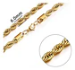 Cadena Soga 6 Mm Color Oro Acero 75 Cm Trenzada Hombre Mujer Dorado - Miniatura 6