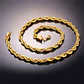 Cadena Soga 6 Mm Color Oro Acero 75 Cm Trenzada Hombre Mujer Dorado - Miniatura 8