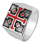 Anillo Color Plata Cruz De Jerusalén Acero Inoxidable Hombre - Miniatura 1