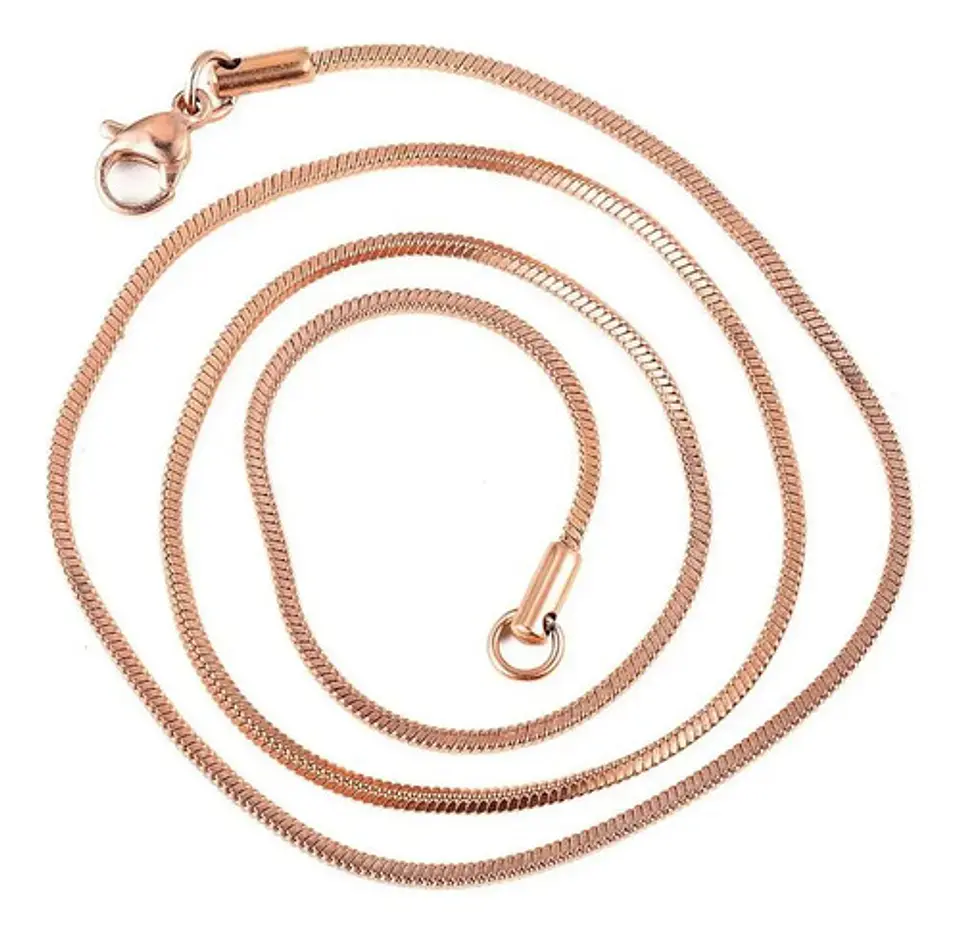 Cadena Serpiente Color Oro Acero Inoxidable Hombre Y Mujer 12