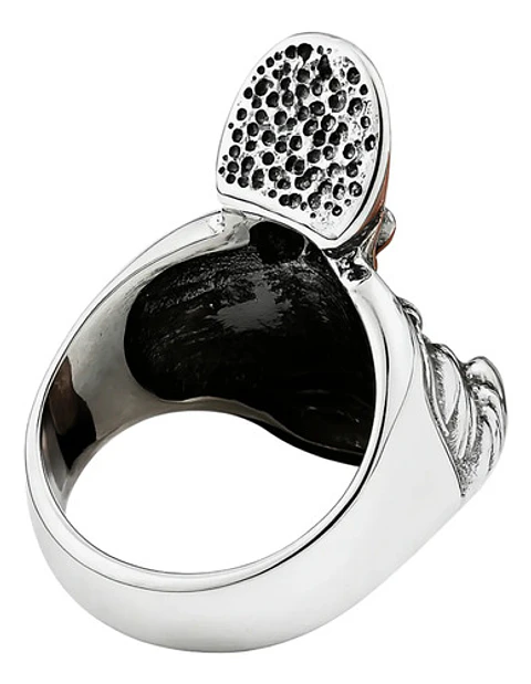 Anillo Para Hombre Forma De Esqueleto Cruz Invertida Cráneo