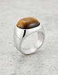 Anillo Color Oro Piedra Ojo De Tigre Acero Inoxidable Hombre - Miniatura 3