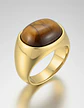 Anillo Color Oro Piedra Ojo De Tigre Acero Inoxidable Hombre - Miniatura 9
