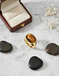 Anillo Color Oro Piedra Ojo De Tigre Acero Inoxidable Hombre - Miniatura 10