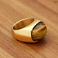 Anillo Color Oro Piedra Ojo De Tigre Acero Inoxidable Hombre - Miniatura 12