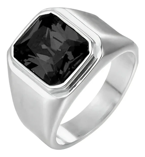 Anillo Color Oro Piedra Cz Caballero Acero Inoxidable Hombre
