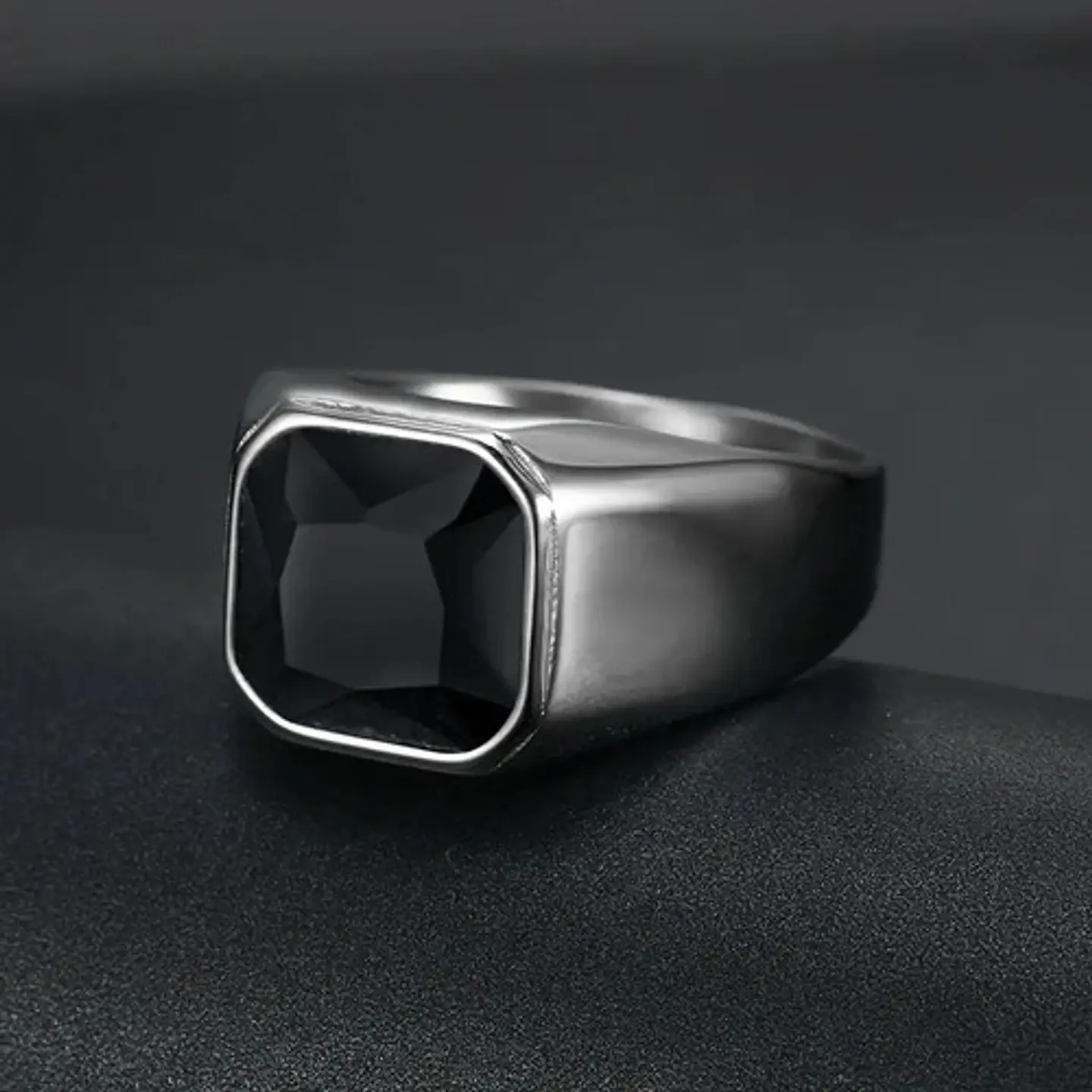 Anillo Color Oro Piedra Cz Caballero Acero Inoxidable Hombre 3