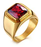 Anillo Color Oro Piedra Cz Caballero Acero Inoxidable Hombre - Miniatura 14