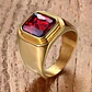 Anillo Color Oro Piedra Cz Caballero Acero Inoxidable Hombre - Miniatura 15