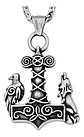 Collar Acero Inoxidable Color Plata Vikingo Cuervos Hombre - Miniatura 1