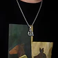 Collar Acero Inoxidable Color Plata Vikingo Cuervos Hombre - Miniatura 2