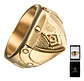 Anillo Hombre Masón Masonería De Acero Color Oro - Miniatura 1