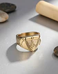 Anillo Hombre Masón Masonería De Acero Color Oro - Miniatura 3
