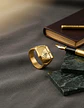Anillo Hombre Masón Masonería De Acero Color Oro - Miniatura 7