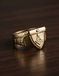 Anillo Hombre Masón Masonería De Acero Color Oro - Miniatura 9