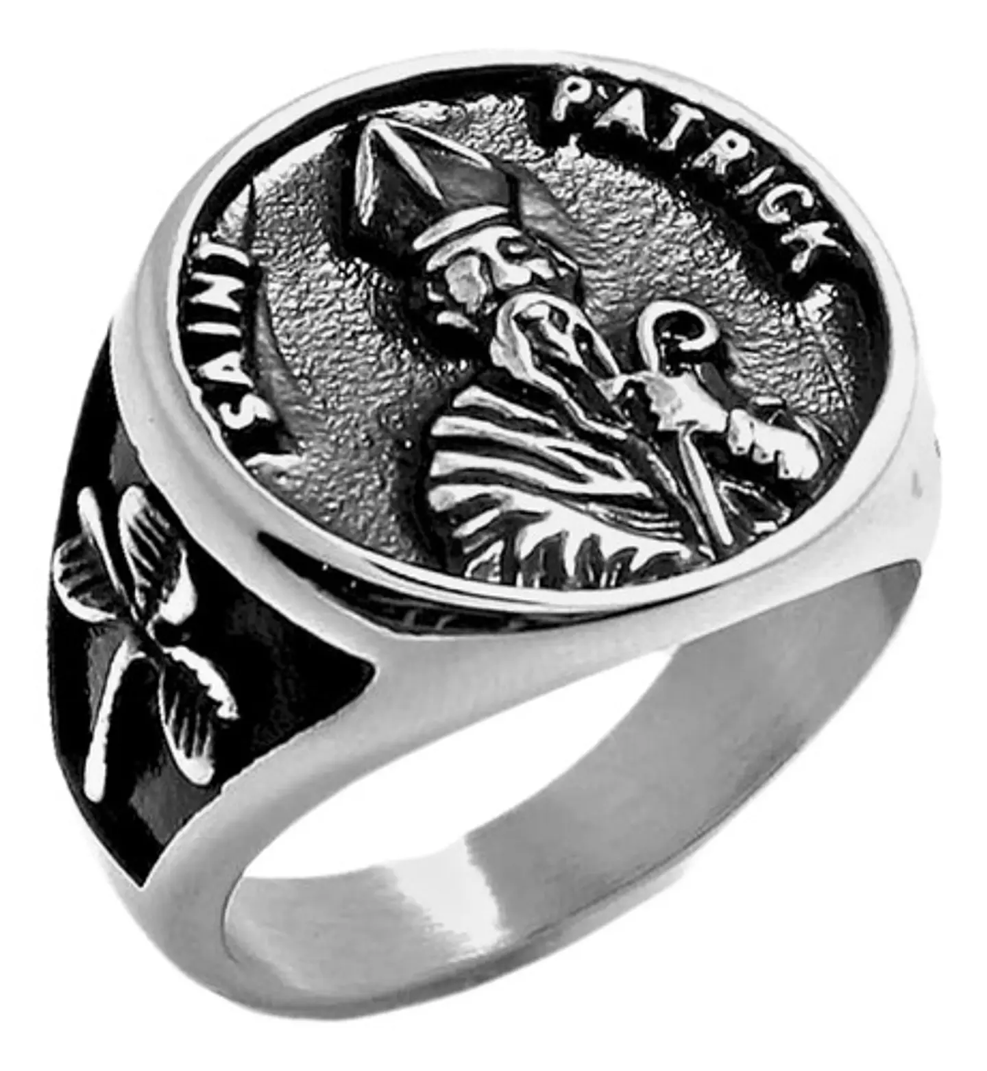 Anillo Amuleto Trébol San Patricio Acero Inoxidable Hombre 1