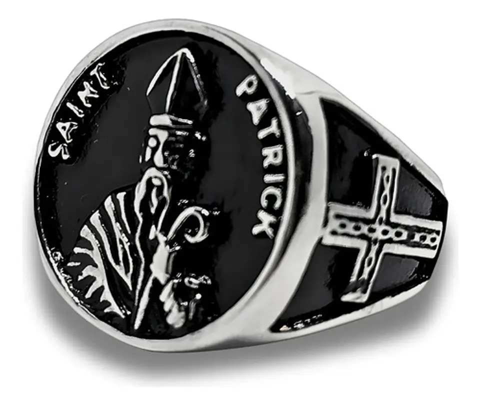 Anillo Amuleto Trébol San Patricio Acero Inoxidable Hombre 3