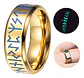 Anillo En Acero Para Hombre Color Plata Brilla Oscuridad - Miniatura 1