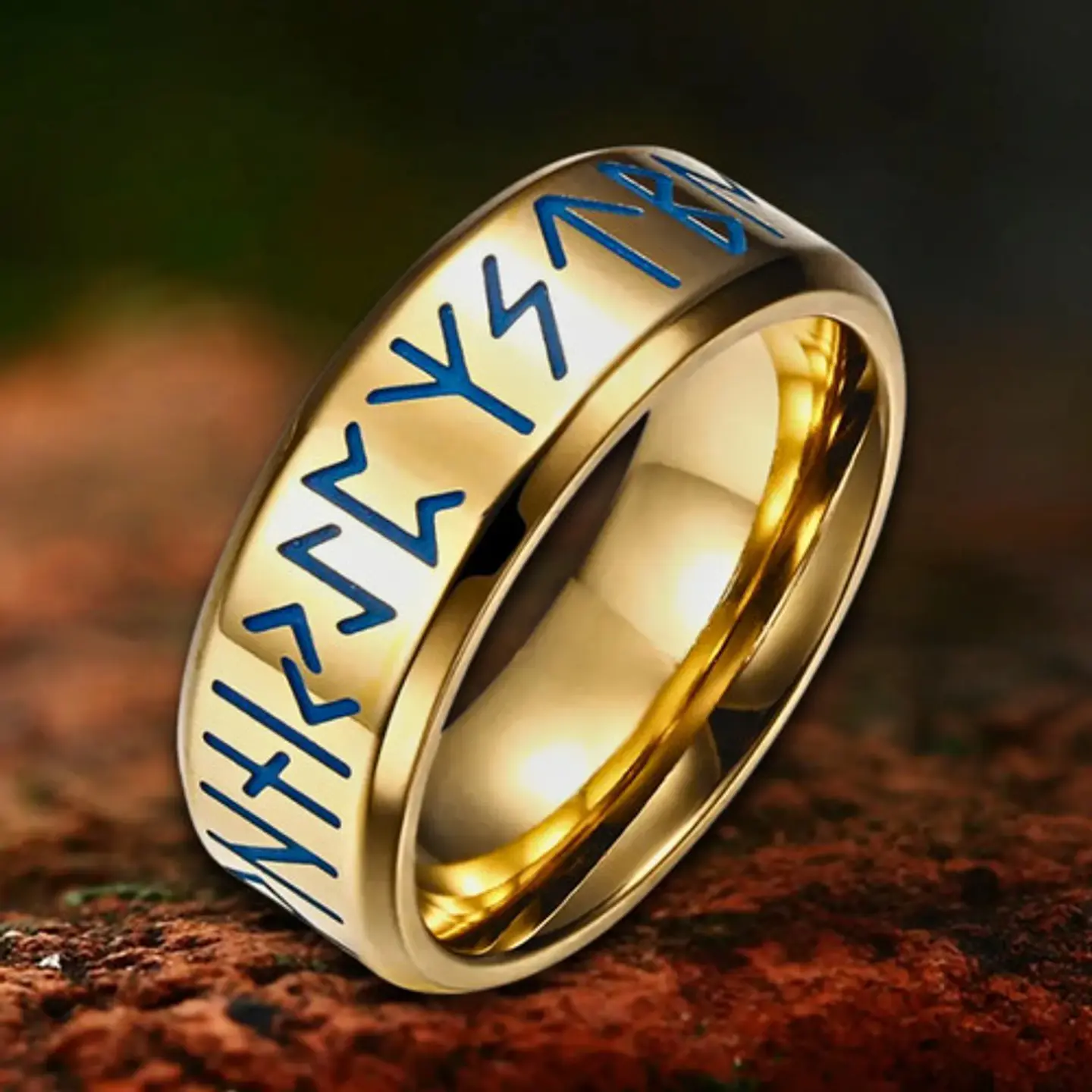 Anillo En Acero Para Hombre Color Plata Brilla Oscuridad 4
