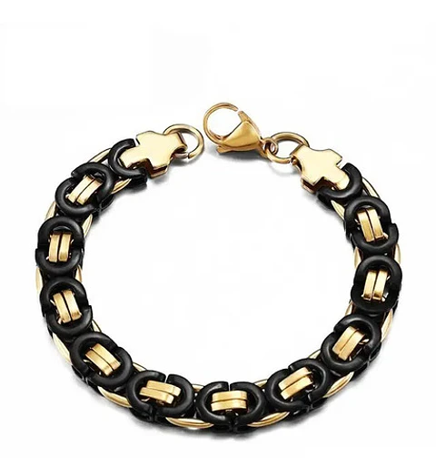 Manilla Pulsera Brazalete Bizantina Acero Inoxidable Hombre
