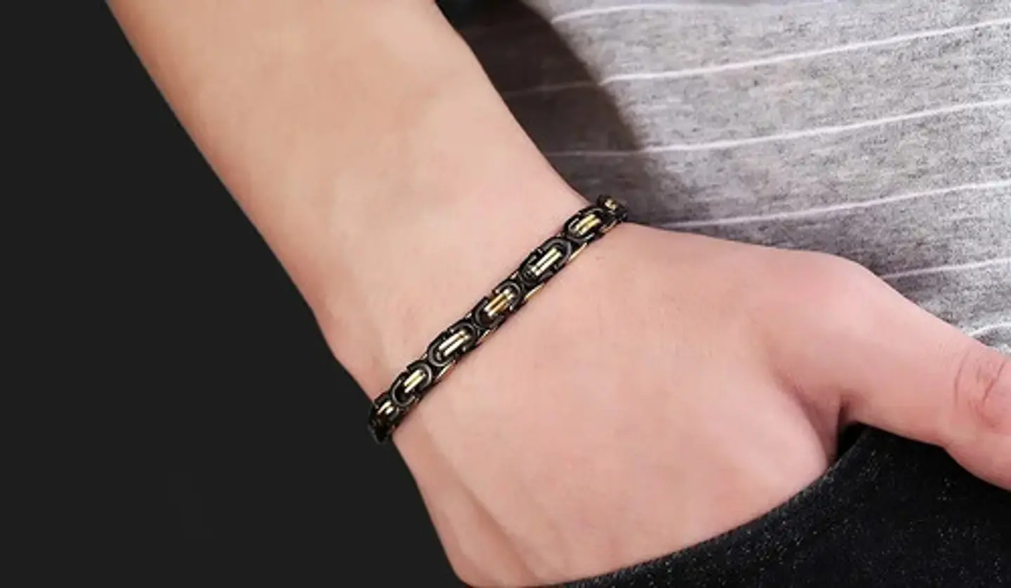 Manilla Pulsera Brazalete Bizantina Acero Inoxidable Hombre 3