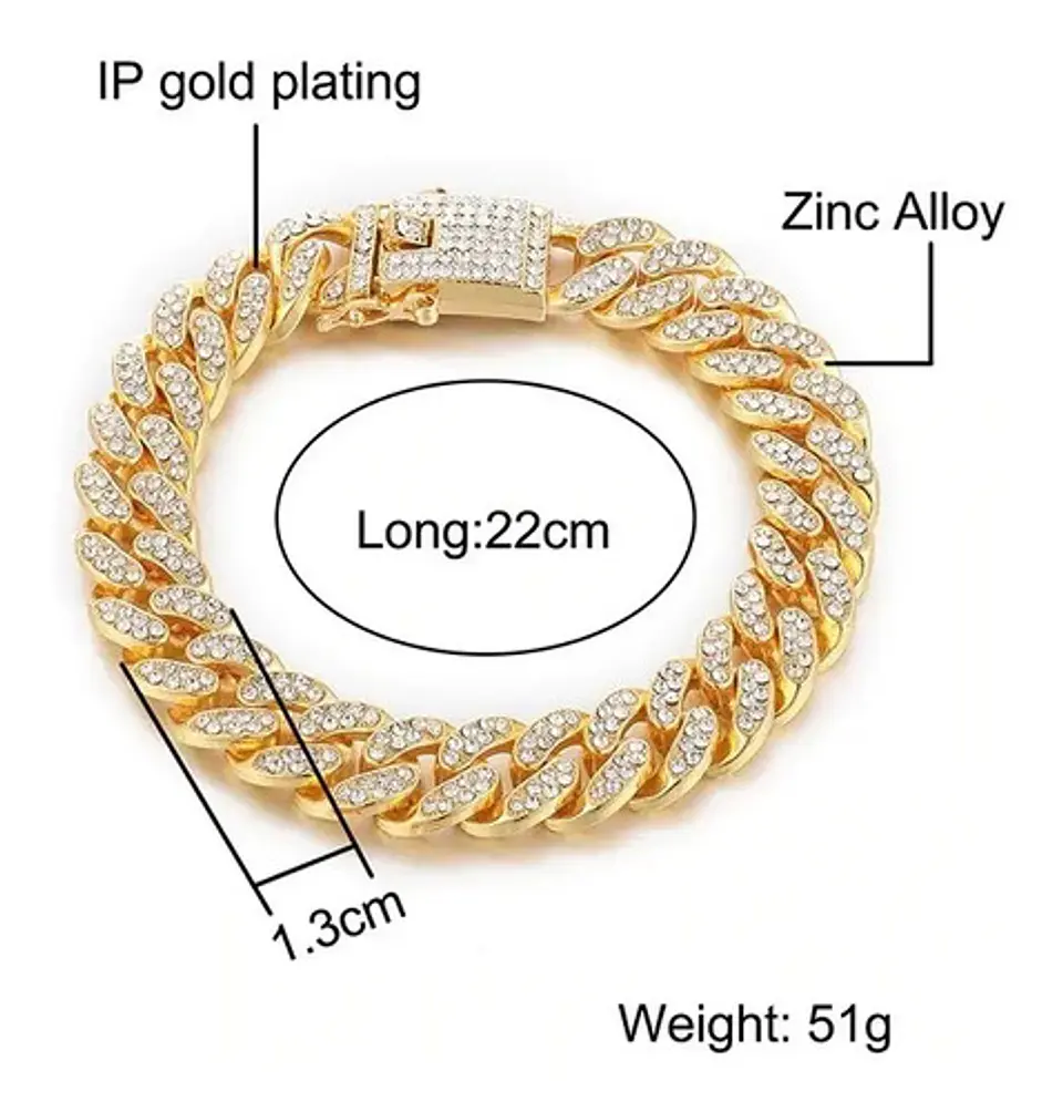Pulsera Brazalete Incrustaciones De Piedra Cz Urbano Hombre 2