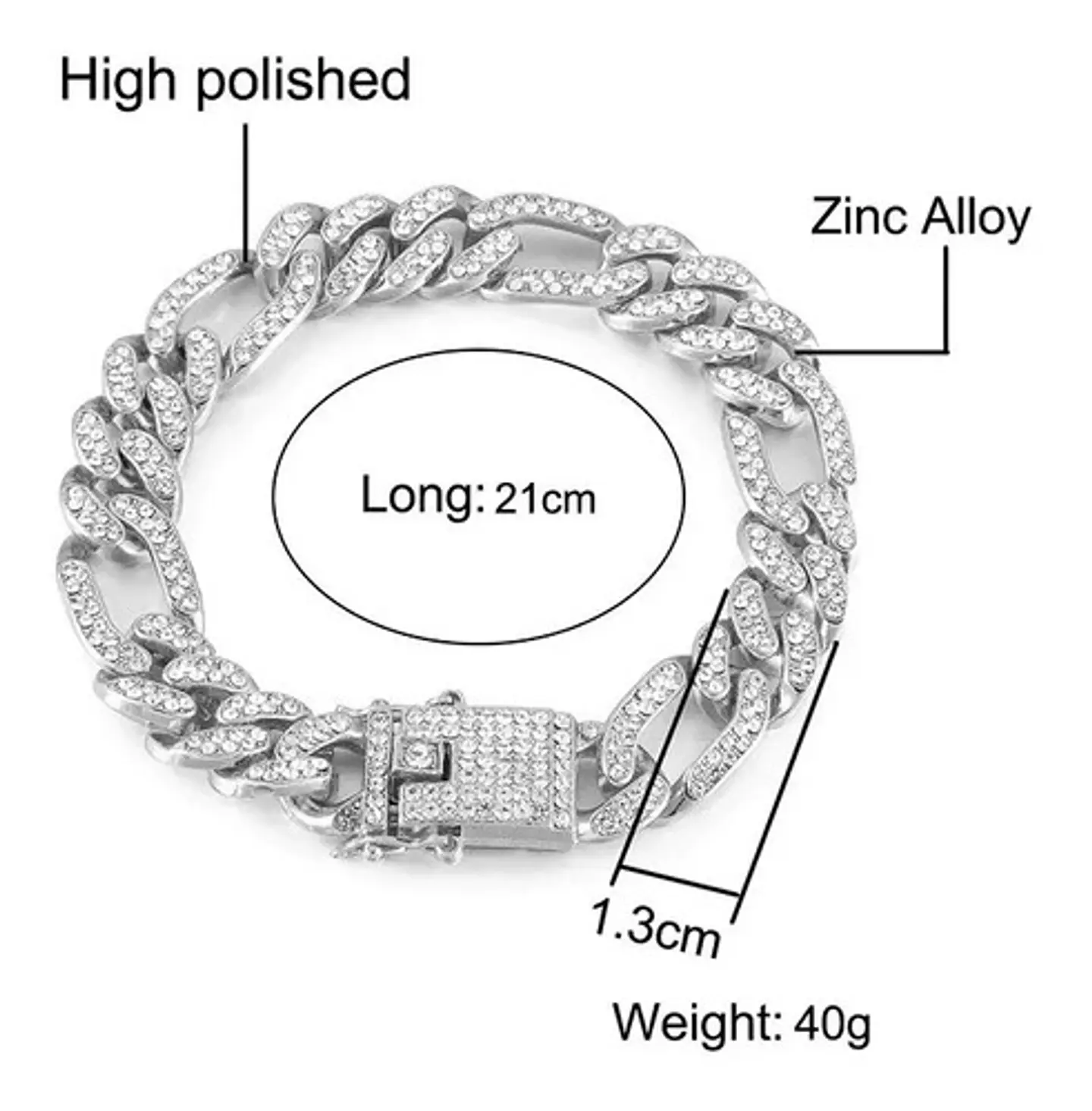 Pulsera Brazalete Incrustaciones De Piedra Cz Urbano Hombre 5