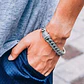 Pulsera Brazalete Incrustaciones De Piedra Cz Urbano Hombre - Miniatura 7