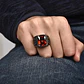 Anillo Color Plata Piedra Roja Acero Inoxidable Para Hombre - Miniatura 5
