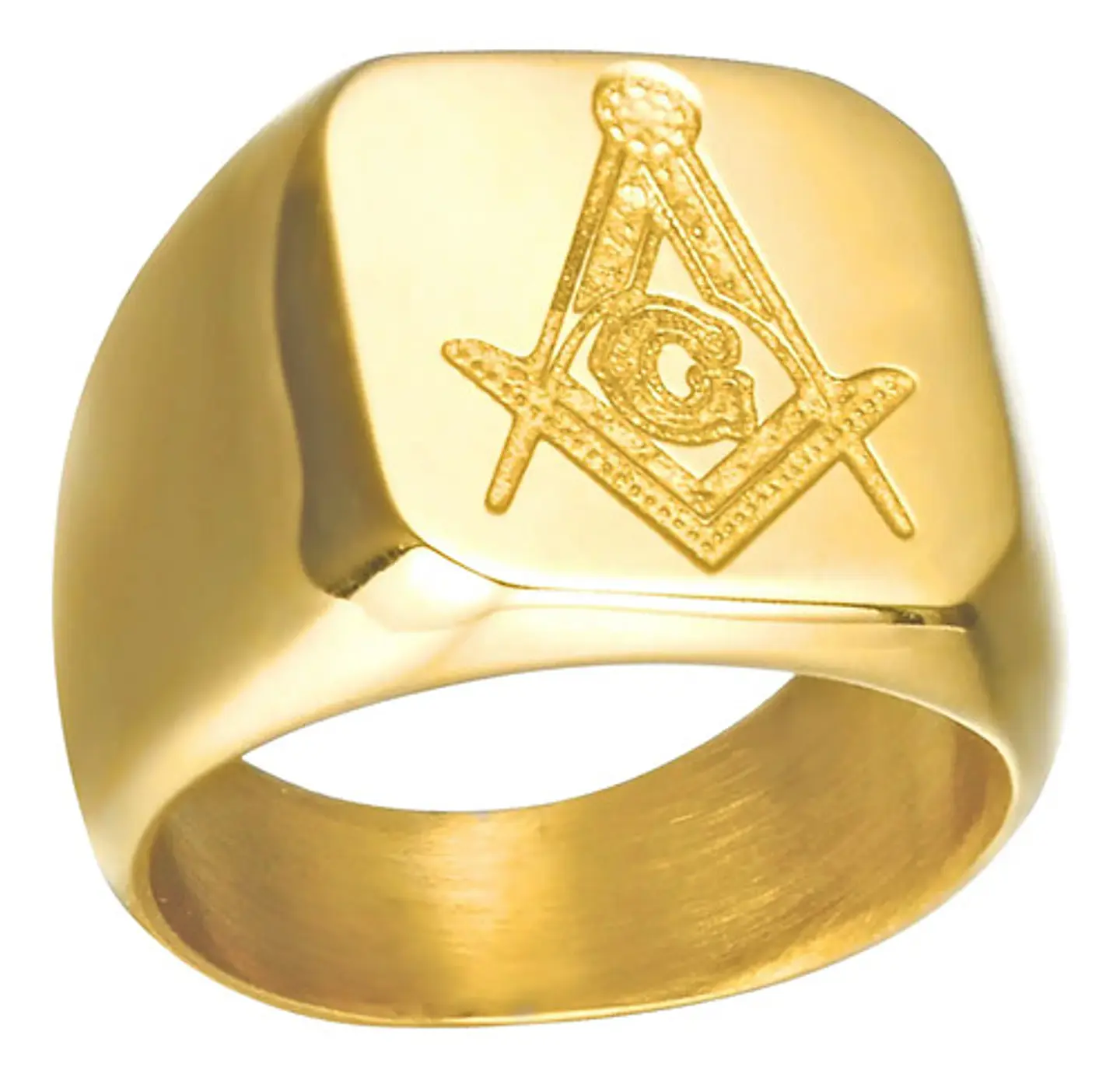 Anillo Masón Color Plata Color Oro Acero Inoxidable Hombre 2