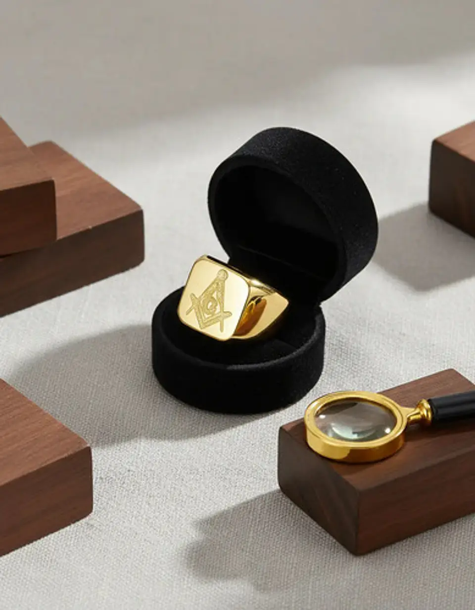 Anillo Masón Color Plata Color Oro Acero Inoxidable Hombre 7