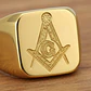 Anillo Masón Color Plata Color Oro Acero Inoxidable Hombre - Miniatura 10