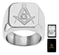 Anillo Masón Color Plata Color Oro Acero Inoxidable Hombre - Miniatura 11