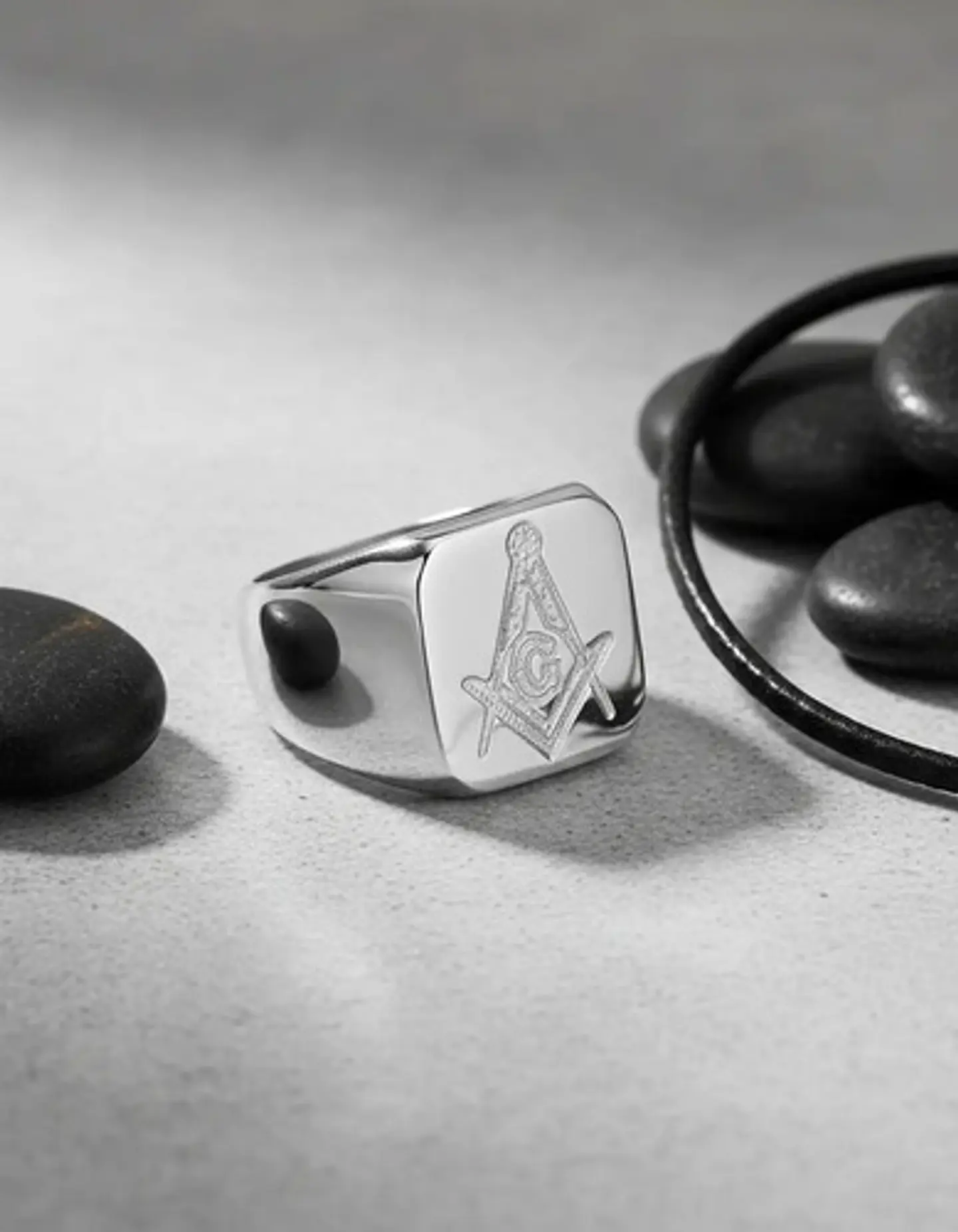 Anillo Masón Color Plata Color Oro Acero Inoxidable Hombre 13