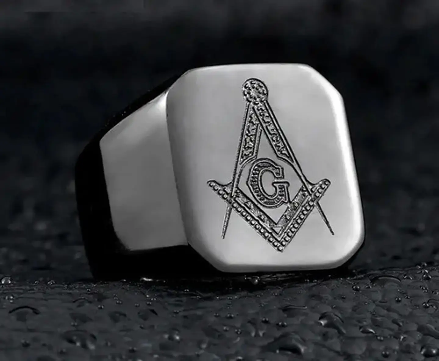 Anillo Masón Color Plata Color Oro Acero Inoxidable Hombre 26
